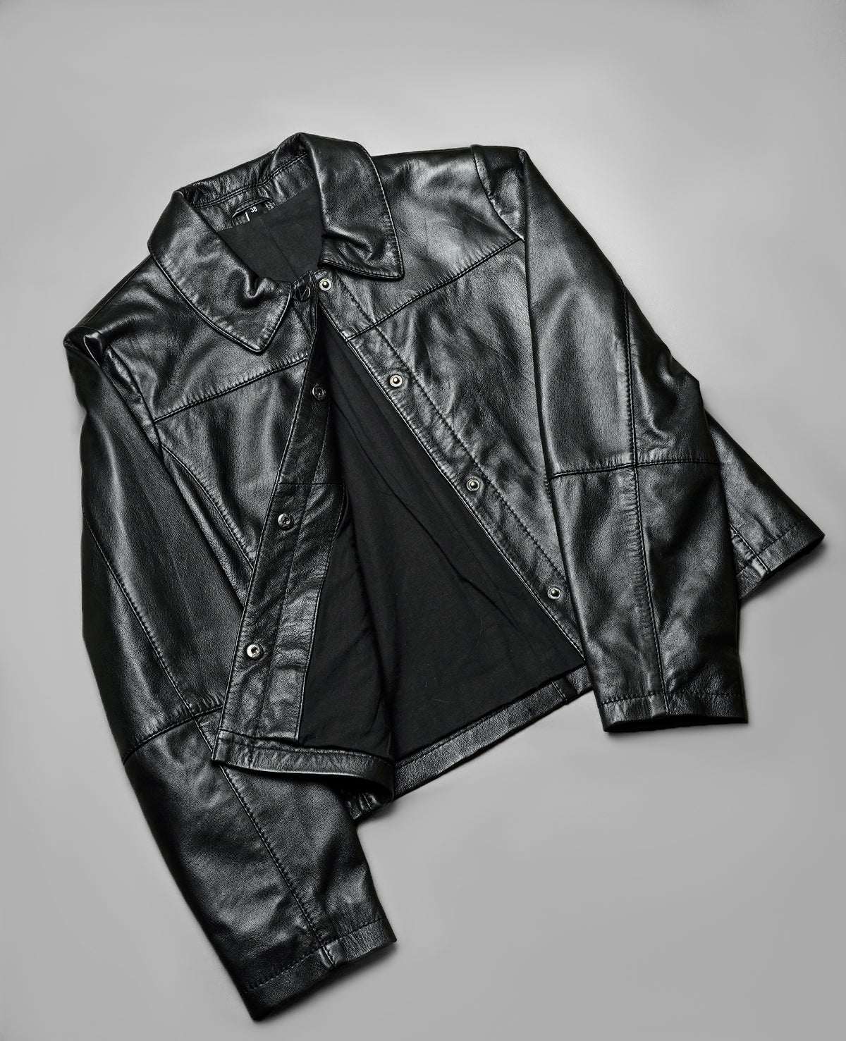 Zenith BlackLeather Shirt Jacket