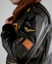 Coffmen Black A2 Leather Bomber Jacket