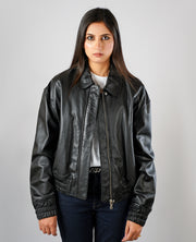 Rumella Black Leather Biker Jacket