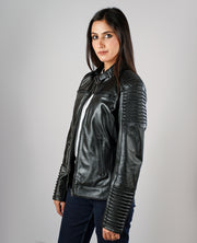 Rave Black Leather Biker Jacket