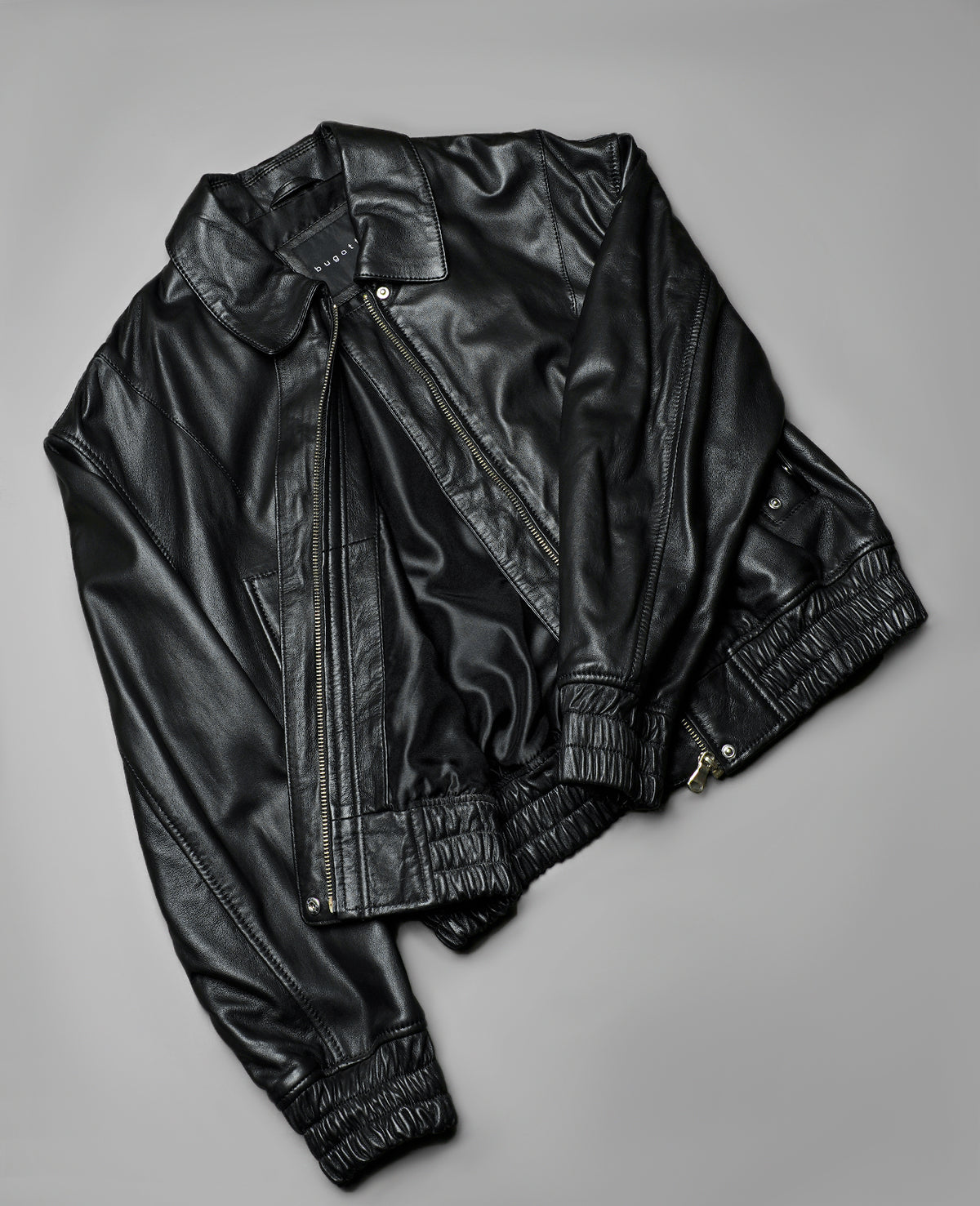 Rumella Black Leather Biker Jacket
