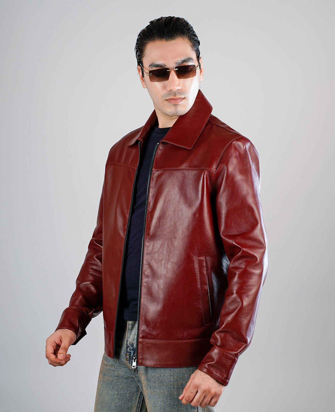 Connor Waxed Brown Leather jacket