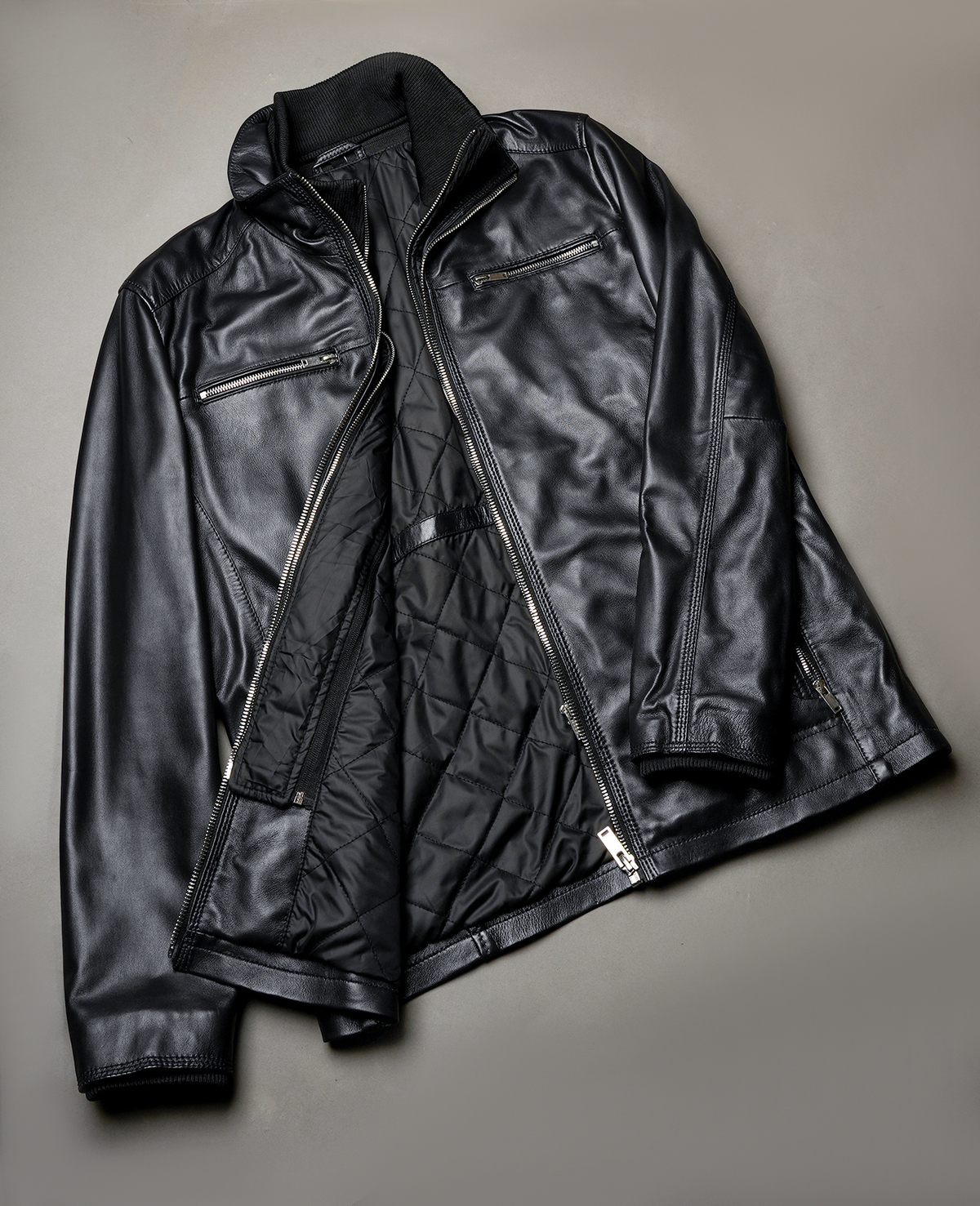 Columbus Black Leather Bomber Jacket