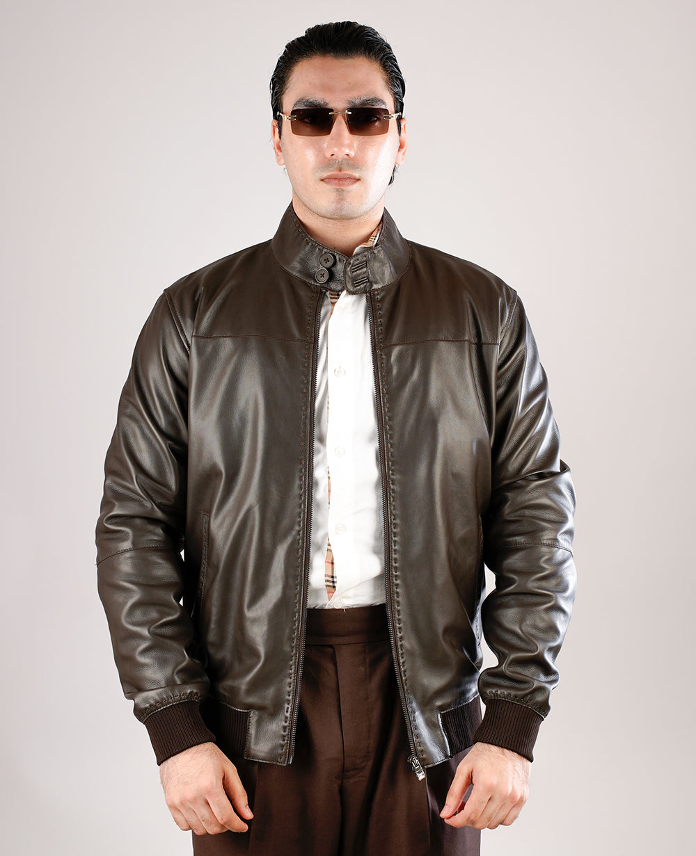Zen Tumbled Black Leather Biker Jacket