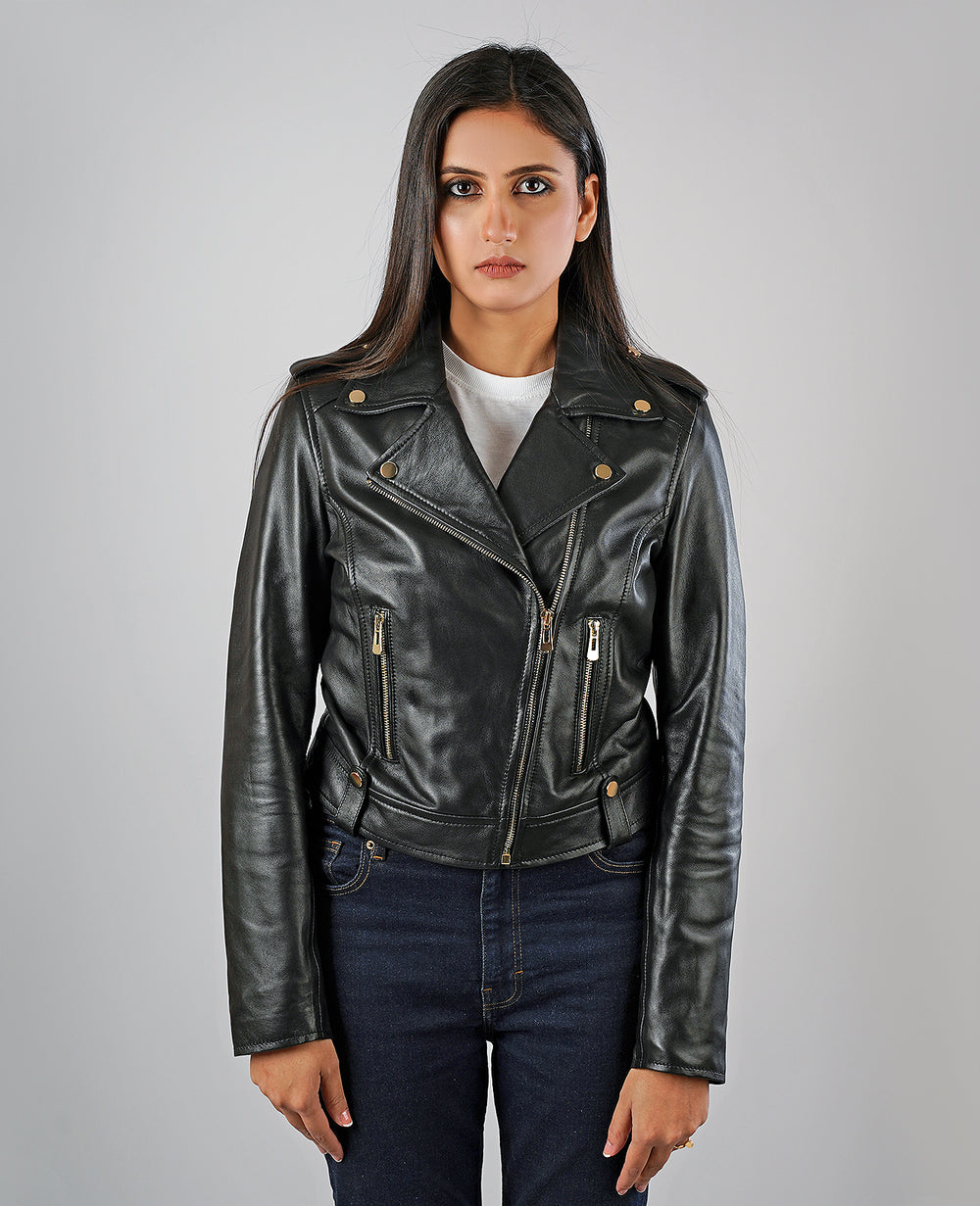 Marilyn Black Biker Leather