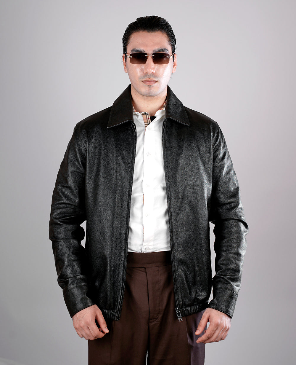 Legacy Black Leather Biker Jacket