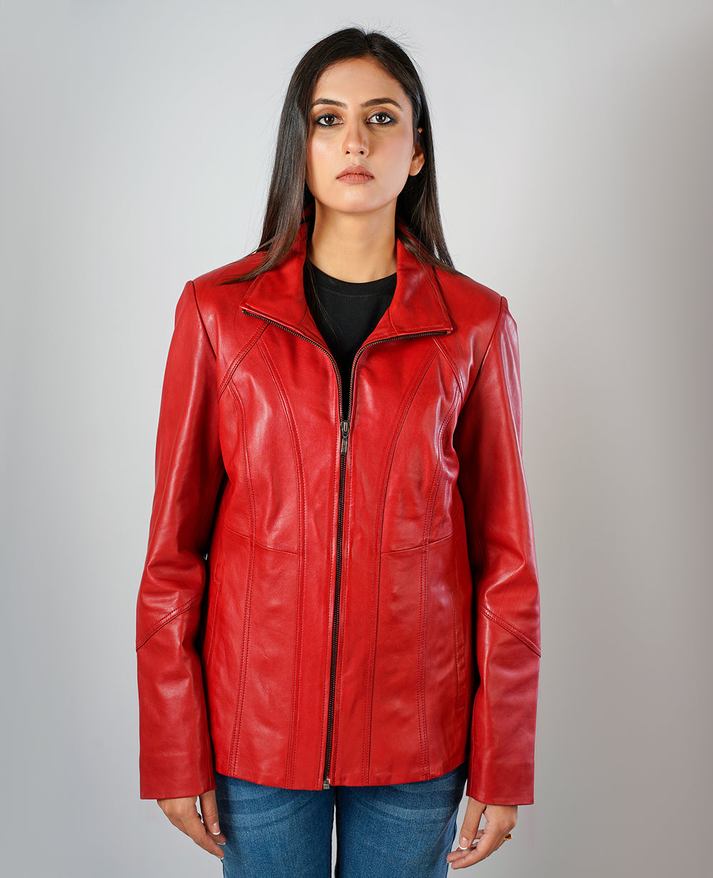 Tomachi Red Leather Jacket