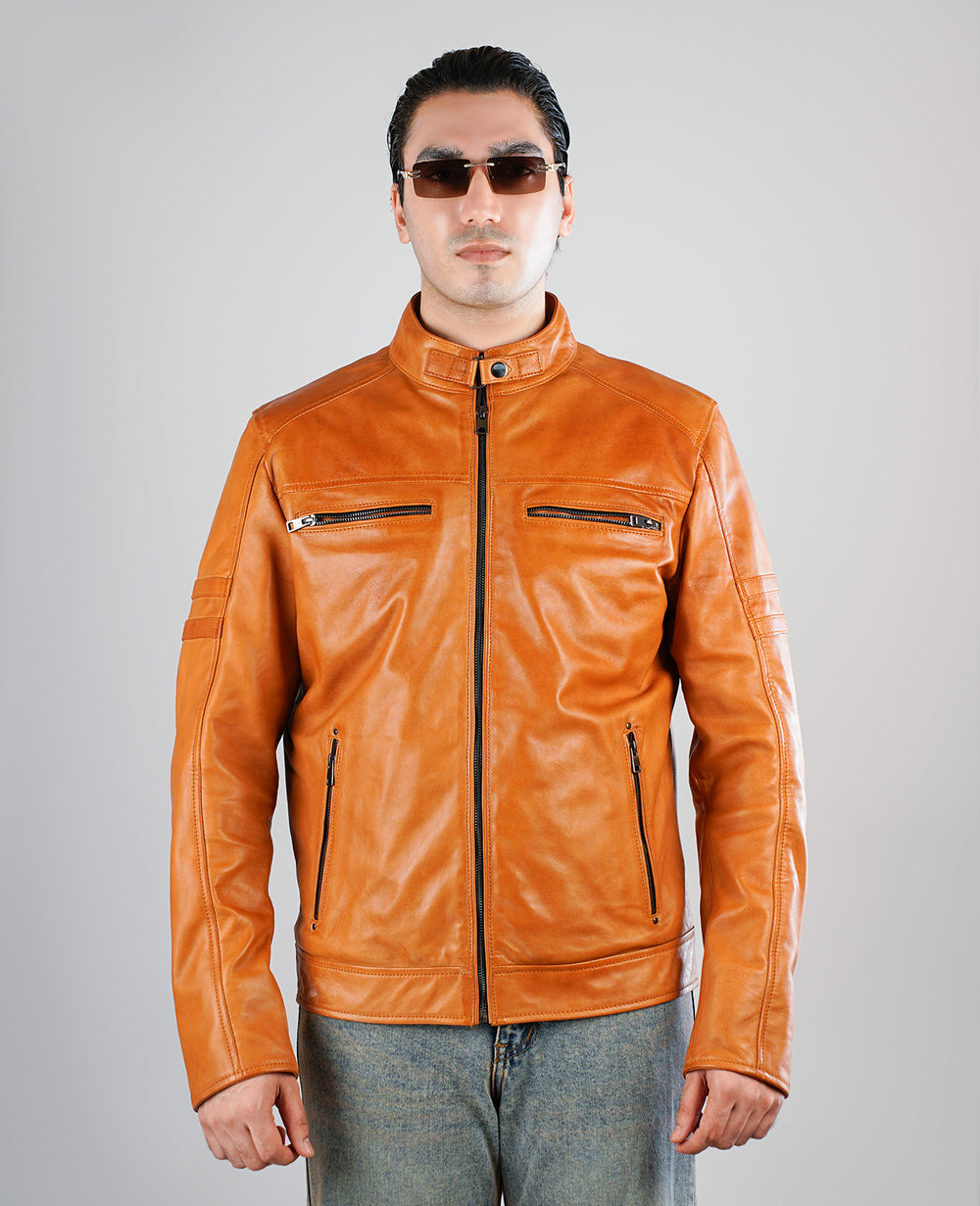 Coffmen Brown A2 Leather Bomber Jacket
