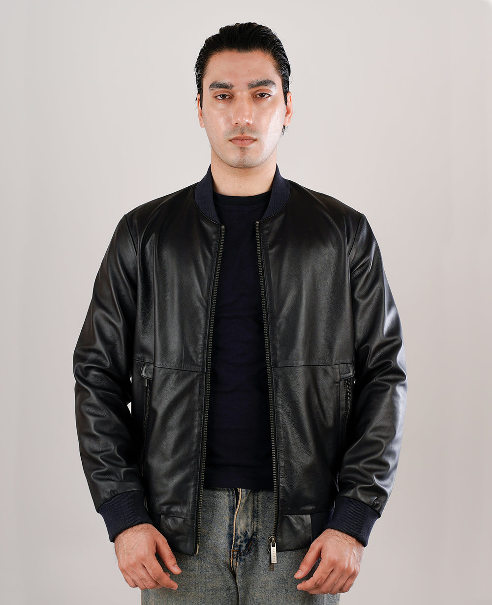 Shane Black Suede Bomber Jacket