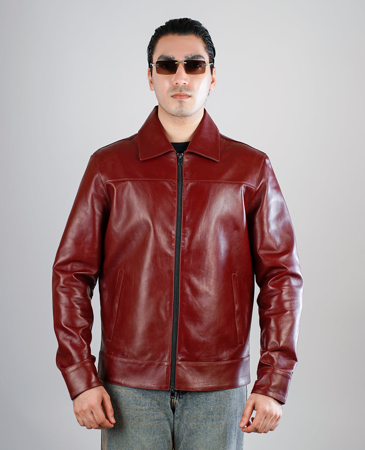 Chocolate Brown Cafe Racer Leather Jacket