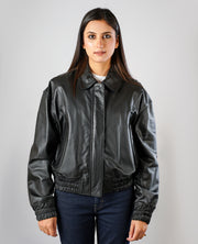 Rumella Black Leather Biker Jacket