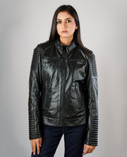 Rave Black Leather Biker Jacket