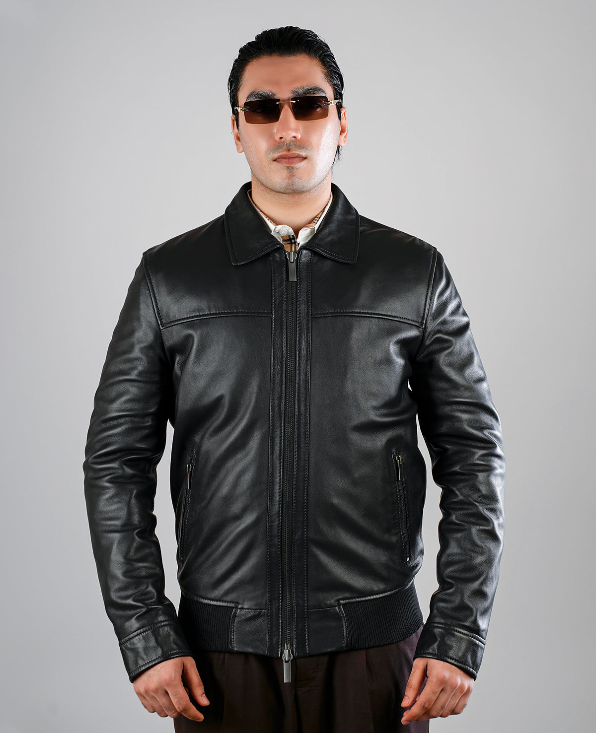 Chocolate Brown Cafe Racer Leather Jacket