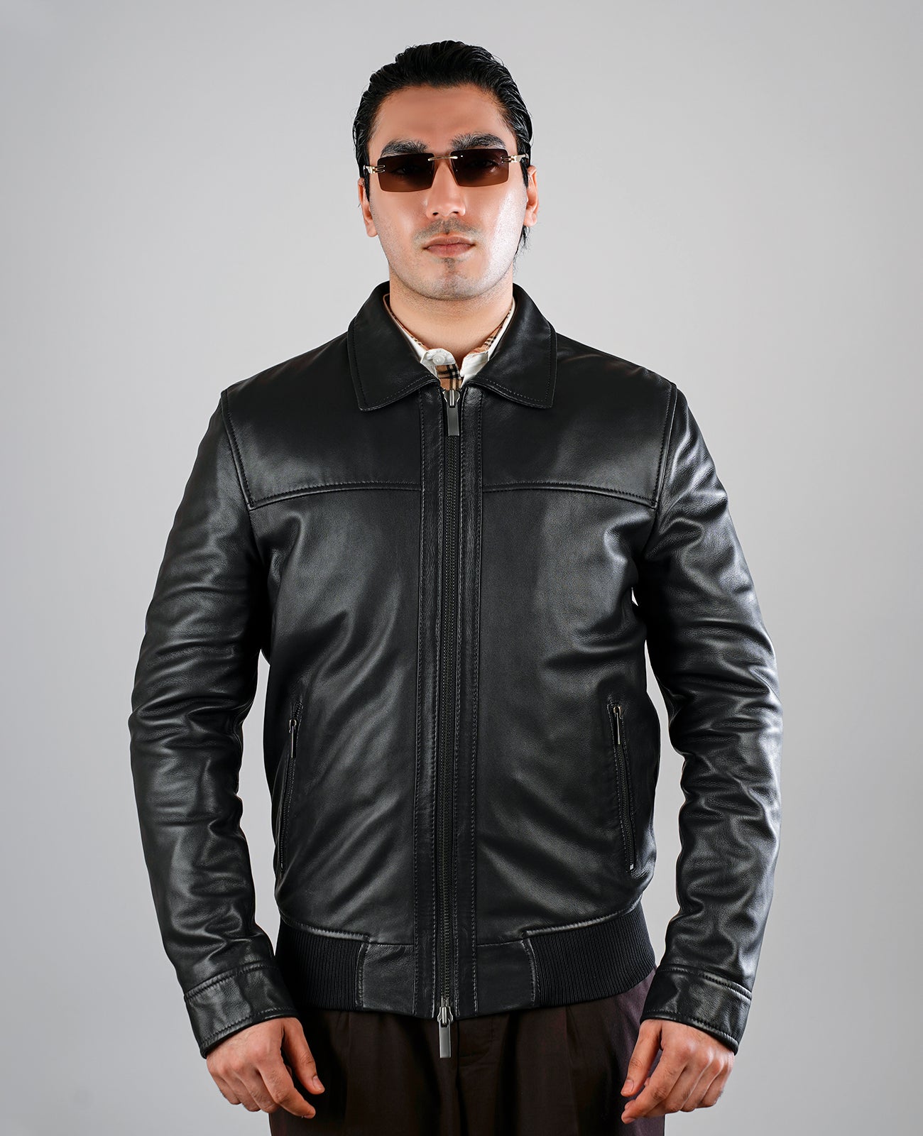 Danny Quilted Black Leather Biker Jacket