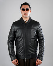 Danny Quilted Black Leather Biker Jacket