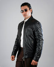 Danny Quilted Black Leather Biker Jacket