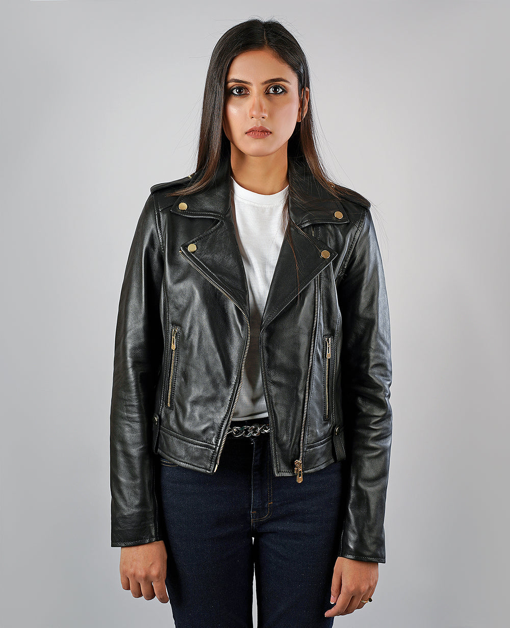Marilyn Black Biker Leather