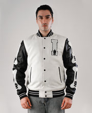Randolf Silver Black Leather Biker Jacket