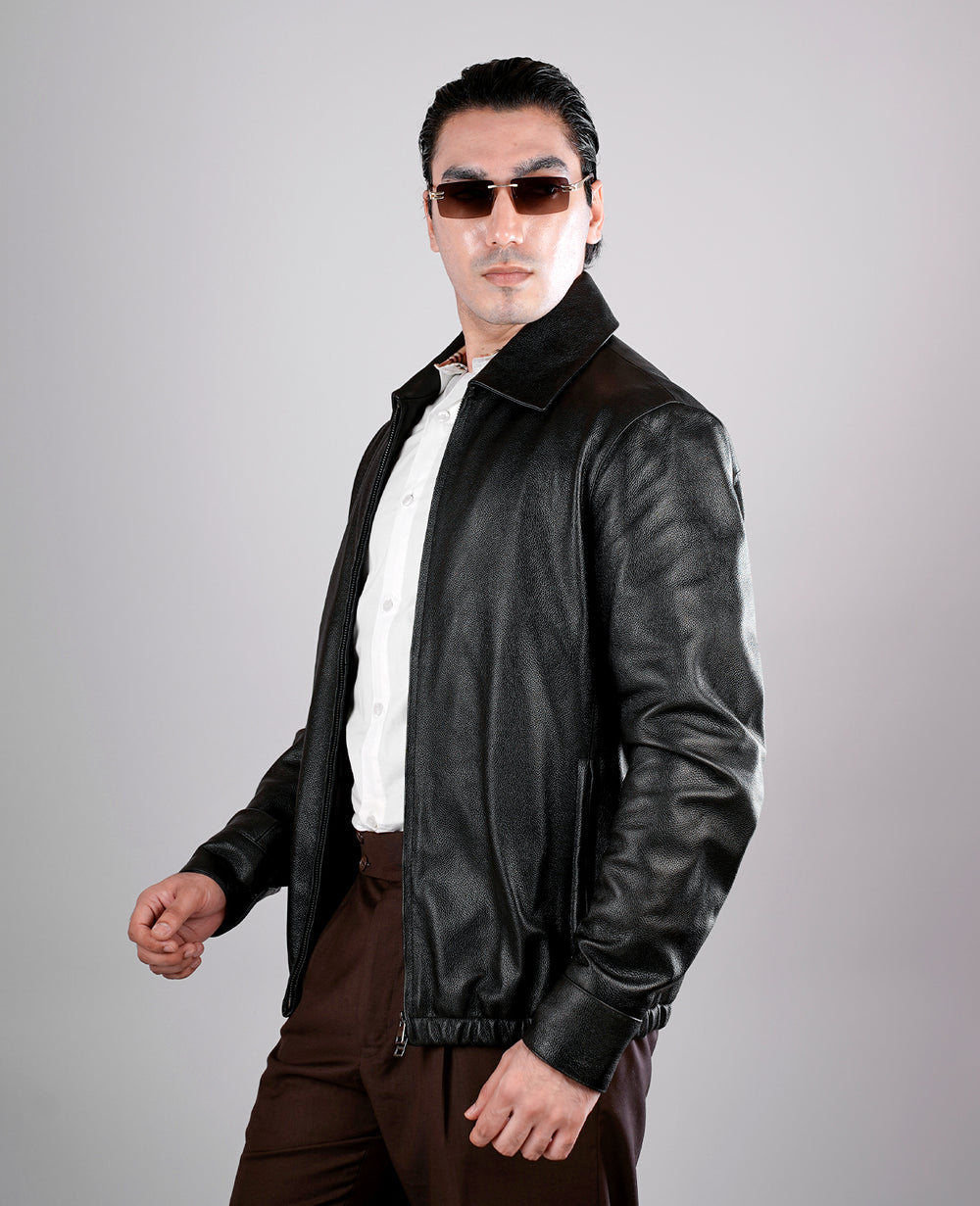 Legacy Black Leather Biker Jacket