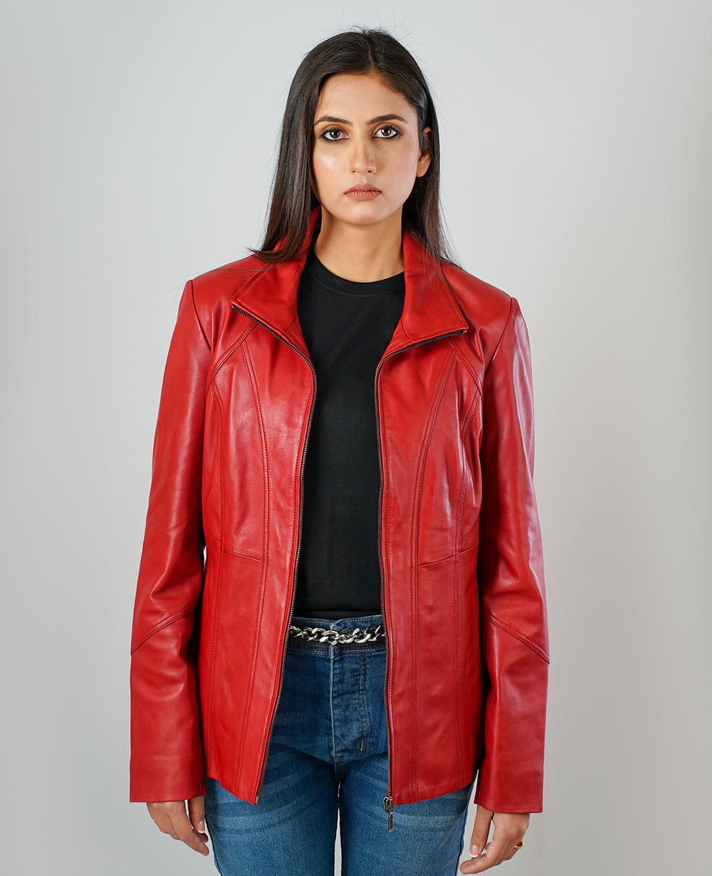 Tomachi Red Leather Jacket