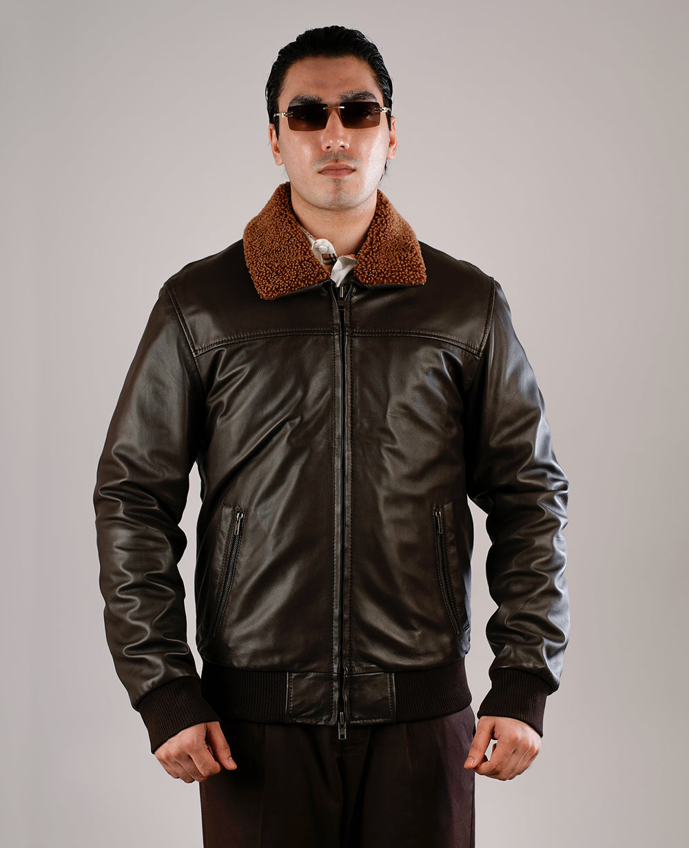 Furlong Black Leather Coat