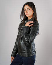 Rave Black Leather Biker Jacket