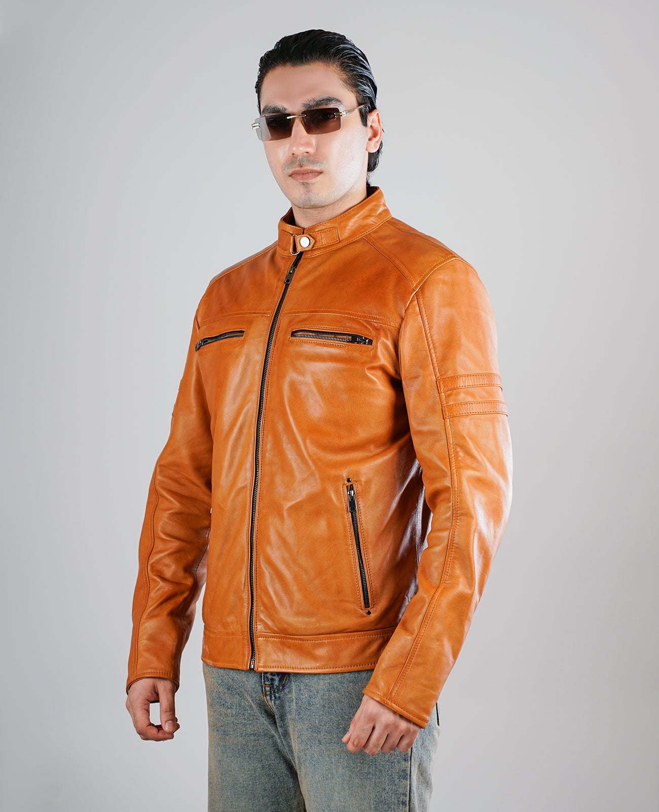 Coffmen Brown A2 Leather Bomber Jacket