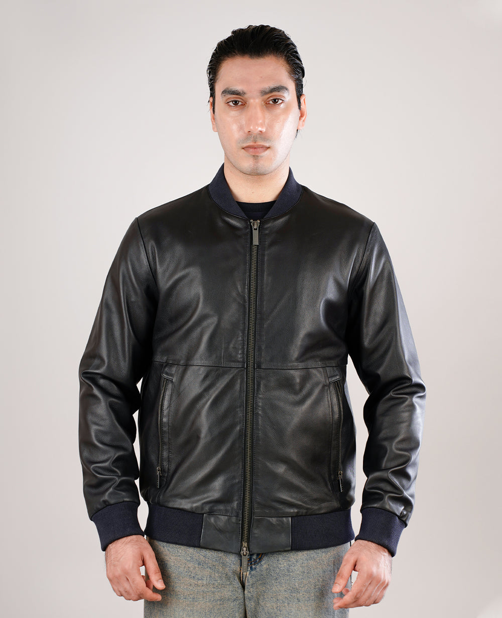 Shane Black Suede Bomber Jacket