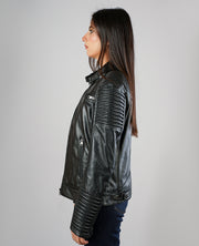 Rave Black Leather Biker Jacket
