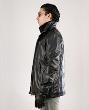 Columbus Black Leather Bomber Jacket