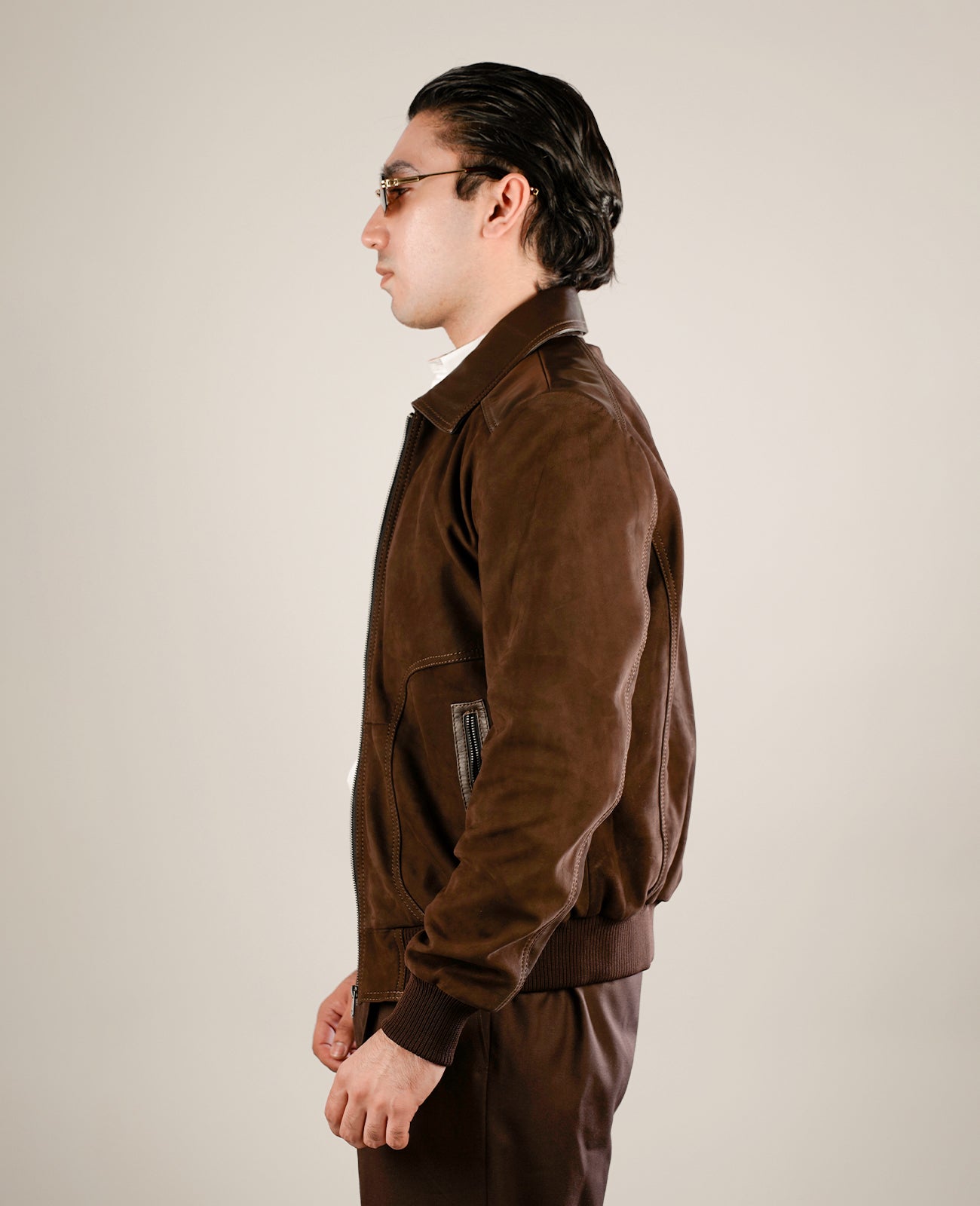 Dean Brown Leather Biker Jacket