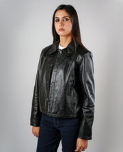 Zenith BlackLeather Shirt Jacket