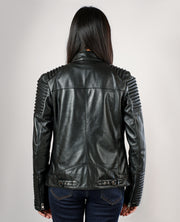 Rave Black Leather Biker Jacket