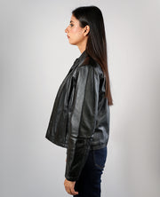 Zenith BlackLeather Shirt Jacket