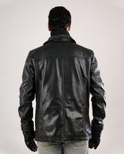 Columbus Black Leather Bomber Jacket