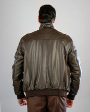 Alfred Brown Leather Bomber Jacket