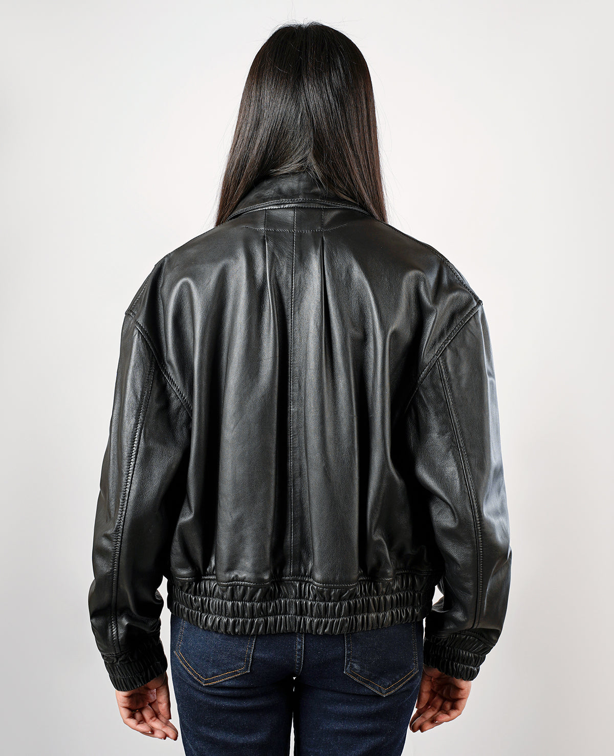 Rumella Black Leather Biker Jacket