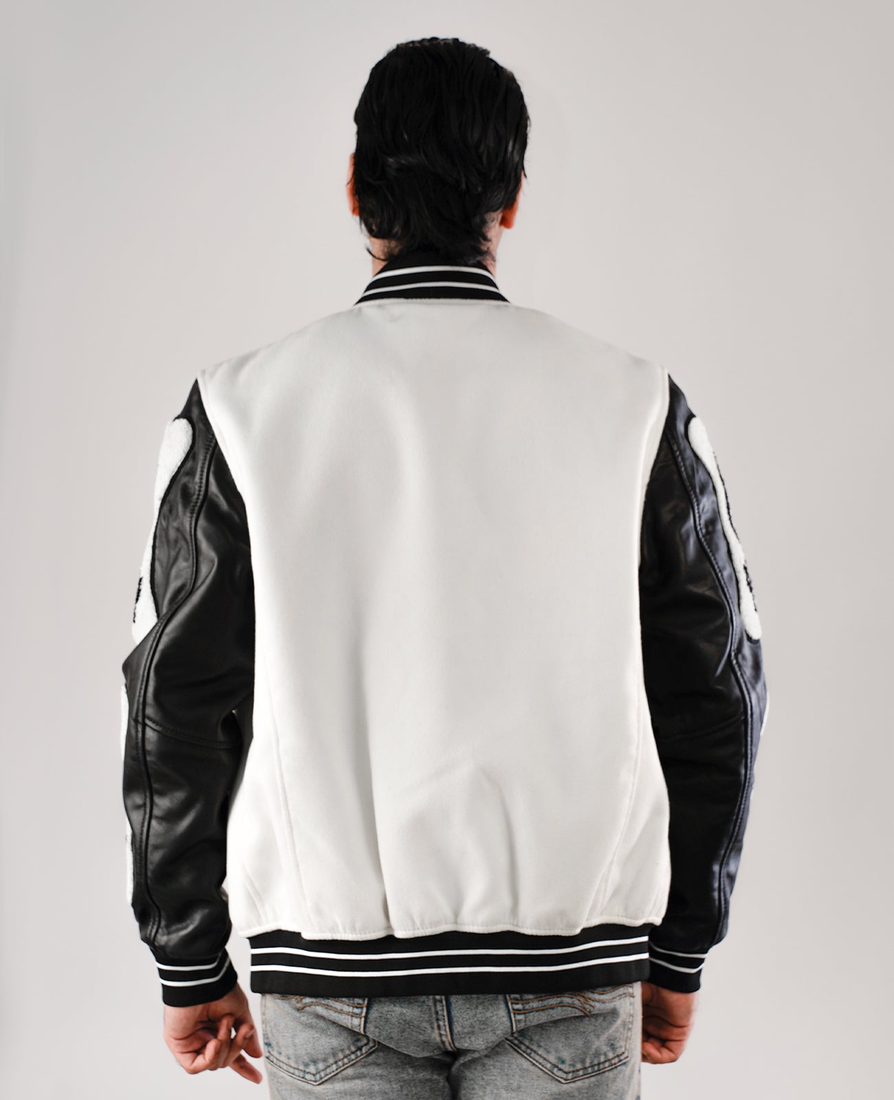 Randolf Silver Black Leather Biker Jacket