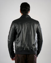 Danny Quilted Black Leather Biker Jacket