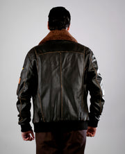 Coffmen Black A2 Leather Bomber Jacket