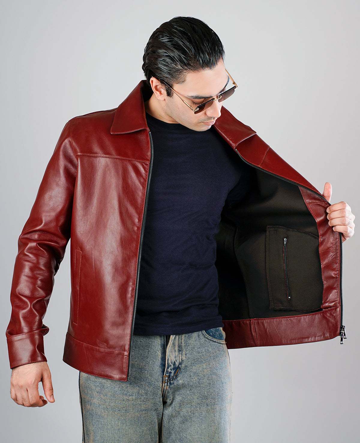 Connor Waxed Brown Leather jacket