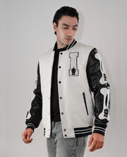 Randolf Silver Black Leather Biker Jacket