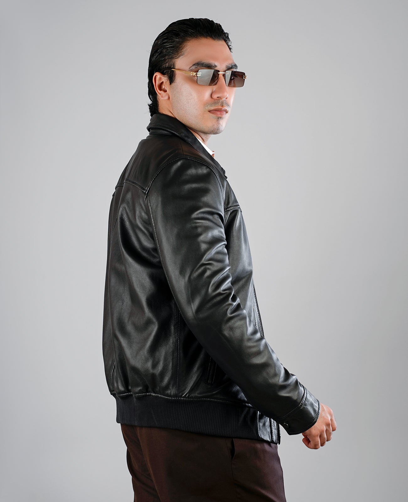 Danny Quilted Black Leather Biker Jacket