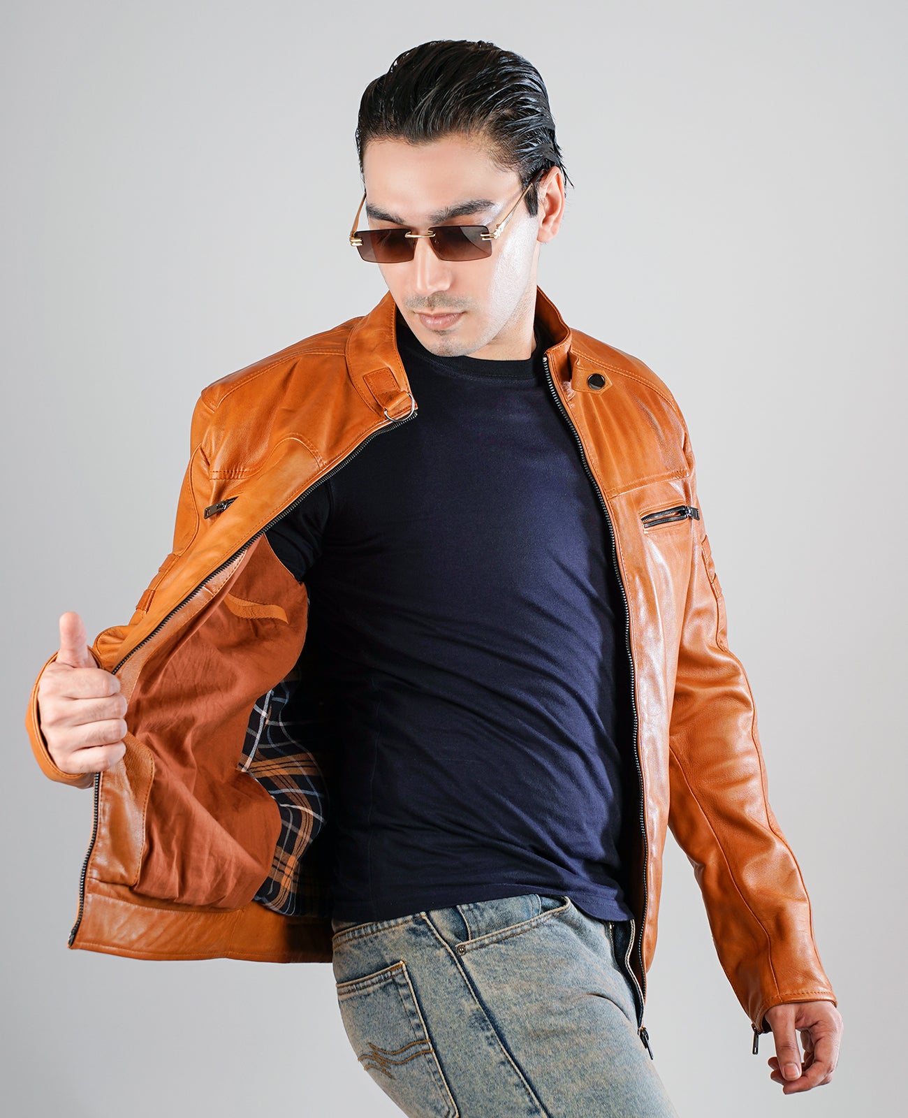 Coffmen Brown A2 Leather Bomber Jacket