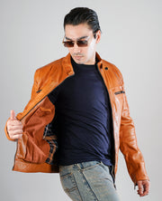 Coffmen Brown A2 Leather Bomber Jacket