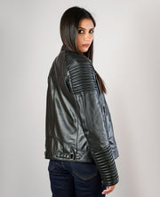 Rave Black Leather Biker Jacket