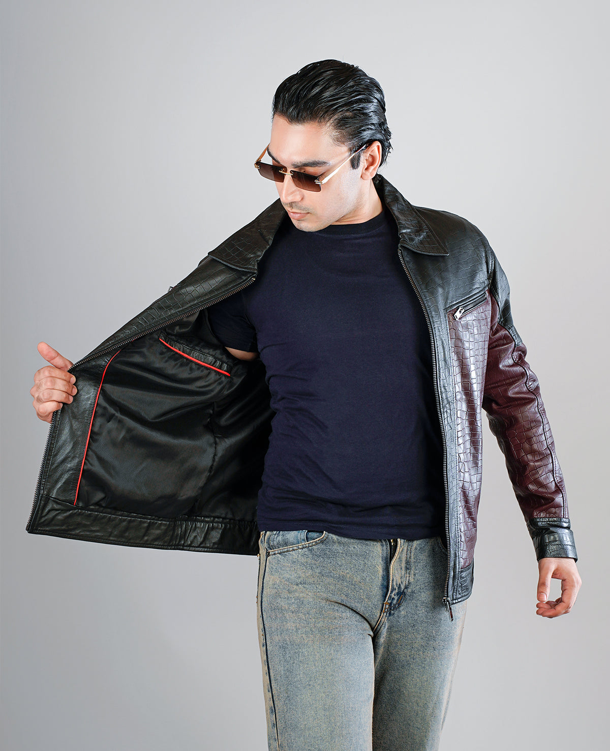 Evan Hart Fur Brown Leather Jacket