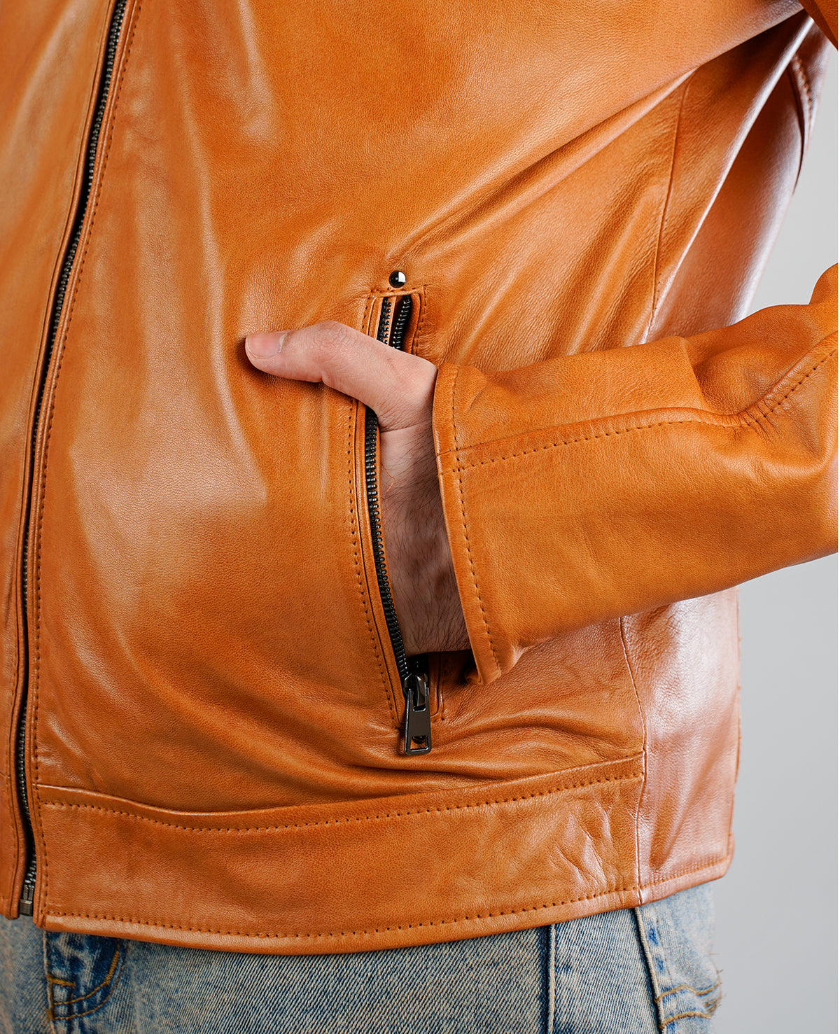 Coffmen Brown A2 Leather Bomber Jacket