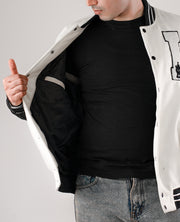 Randolf Silver Black Leather Biker Jacket