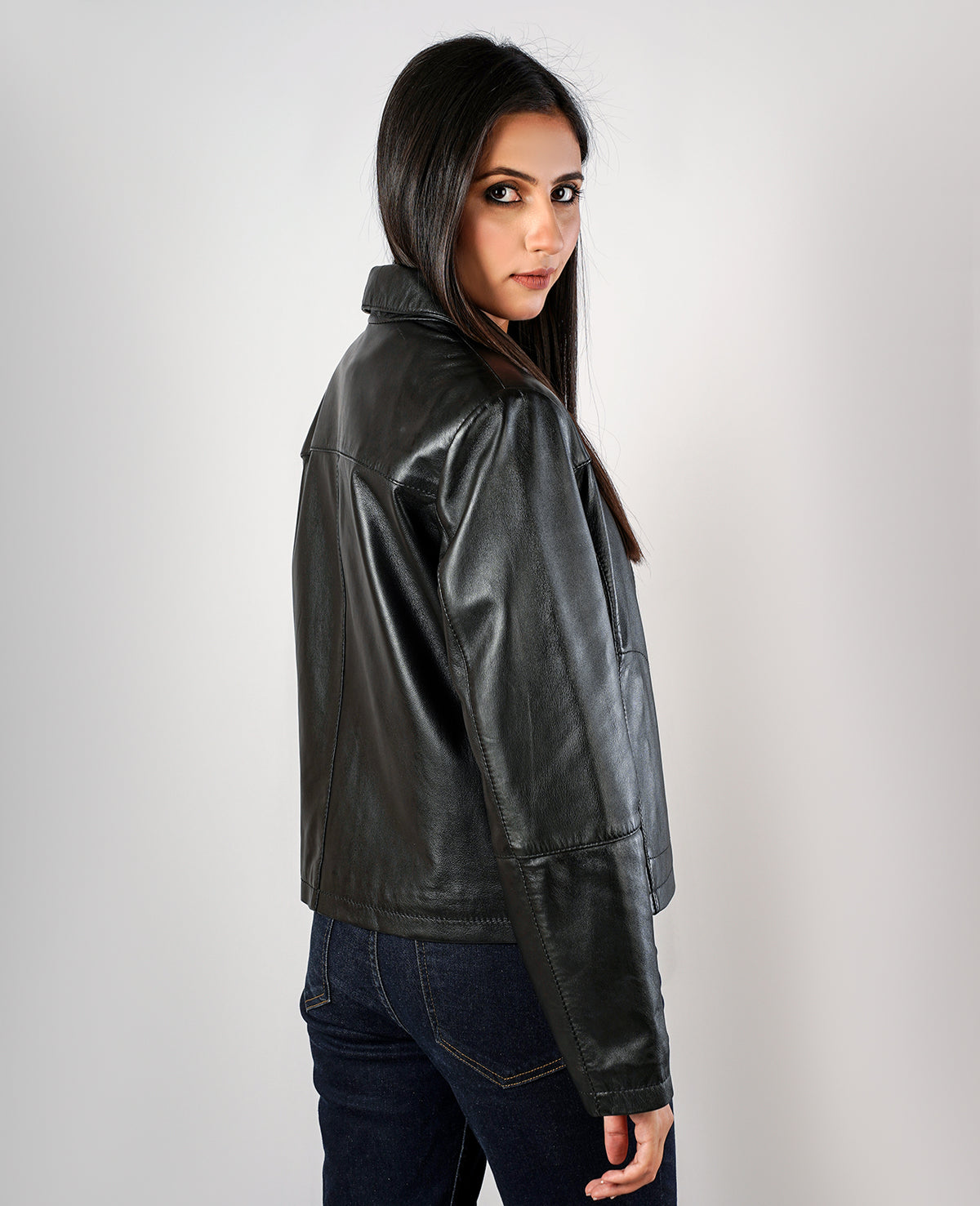 Zenith BlackLeather Shirt Jacket